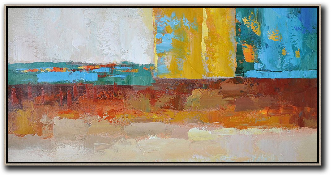 Horizontal Palette Knife Contemporary Art - Art Canvas For Sale Huge